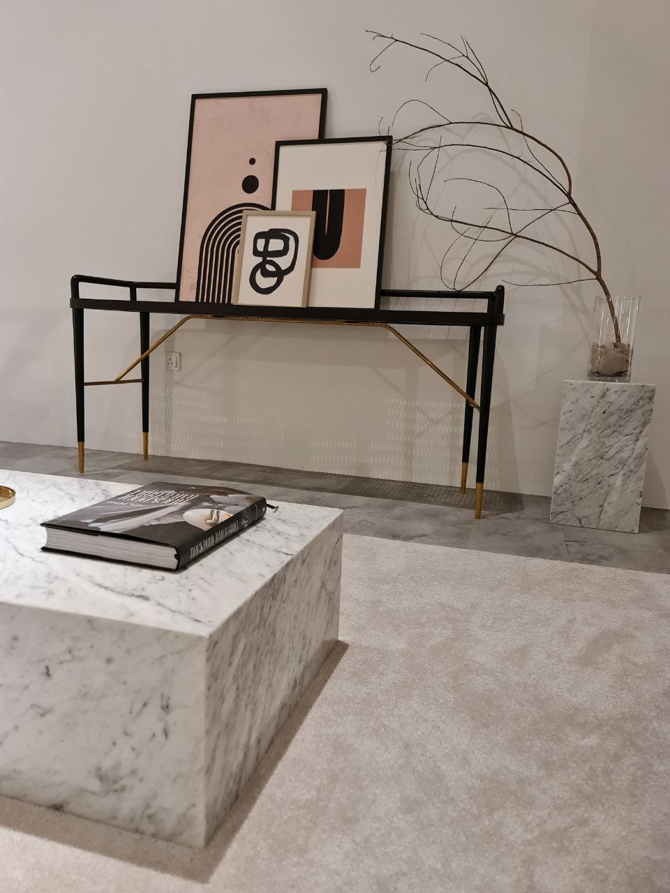 Marble cube sales coffee table